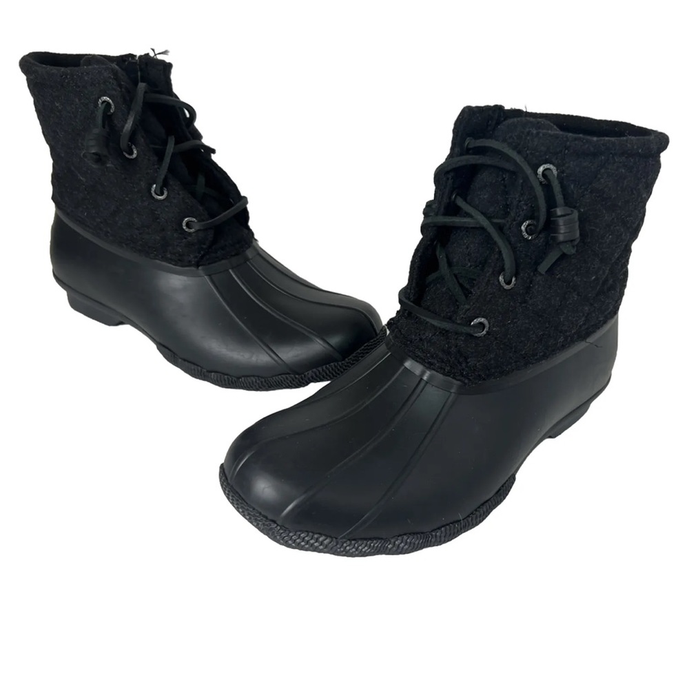 SPERRY Top-Sider Black Saltwater
Quilted Nylon Duck Waterproof Boots